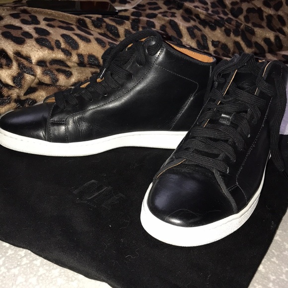 italian leather high top sneakers